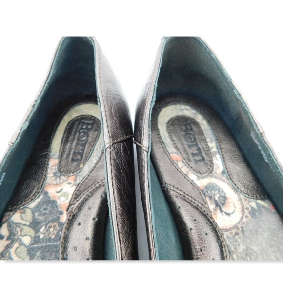 BORN Bronze Scrunch Braid Belted Ballet Flats 9.5 - Picture 7 of 7